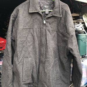 ID Wear Men’s Charcoal Wool Blend Full Zip Jacket Size Large